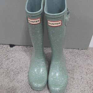 Hunter Sparkle Green Boots